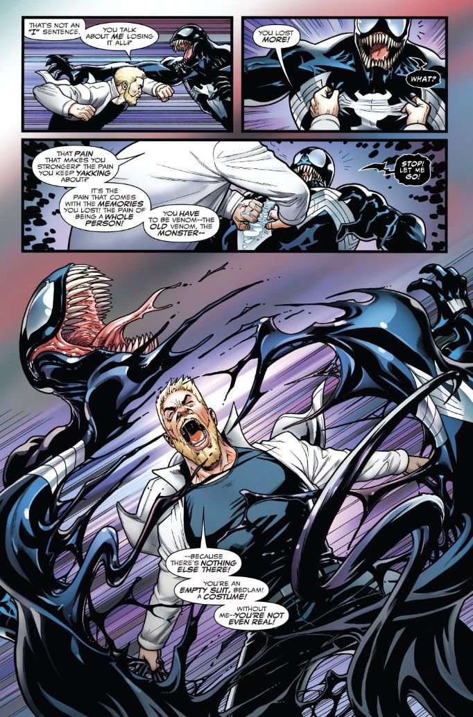 a comic page with an image of a man being attacked by a giant black spider