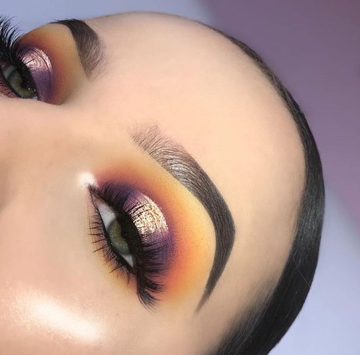 Yellow And Purple Makeup, Halo Eyeshadow Looks, 2016 Eyeshadow, Yellow Cut Crease, Bridal Eyeshadow, Eyeshadow Halloween, Halo Eyes, Easy Eyeshadow, Halo Eye Makeup