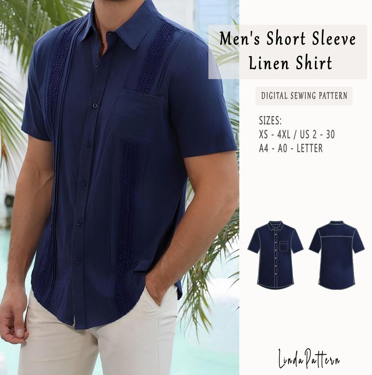 Men's Short Sleeve Shirt Sewing Pattern, Man Pocket Shirt Sewing Pattern, PDF Pattern Instant Download, Xs-7xl, Plus Size Patterns,Man Linen When you purchase this pattern, you will receive a digital (pdf) sewing pattern and instructions. Once your payment processes, you will automatically receive a download links of pattern files. If you have any problem accessing the files, please don't hesitate to contact me. ✔️ US Sizes: 2, 4, 6, 8, 10, 12, 14, 16, 18, 20, 22, 24, 26, 28, 30 ✔️ Standard size Shirt Sewing, Short Sleeve Linen Shirt, Plus Size Patterns, Shirt Sewing Pattern, Sewing Pattern Sizes, Mens Short Sleeve Shirt, Pocket Shirt, Pdf Sewing Patterns, Pattern Blocks