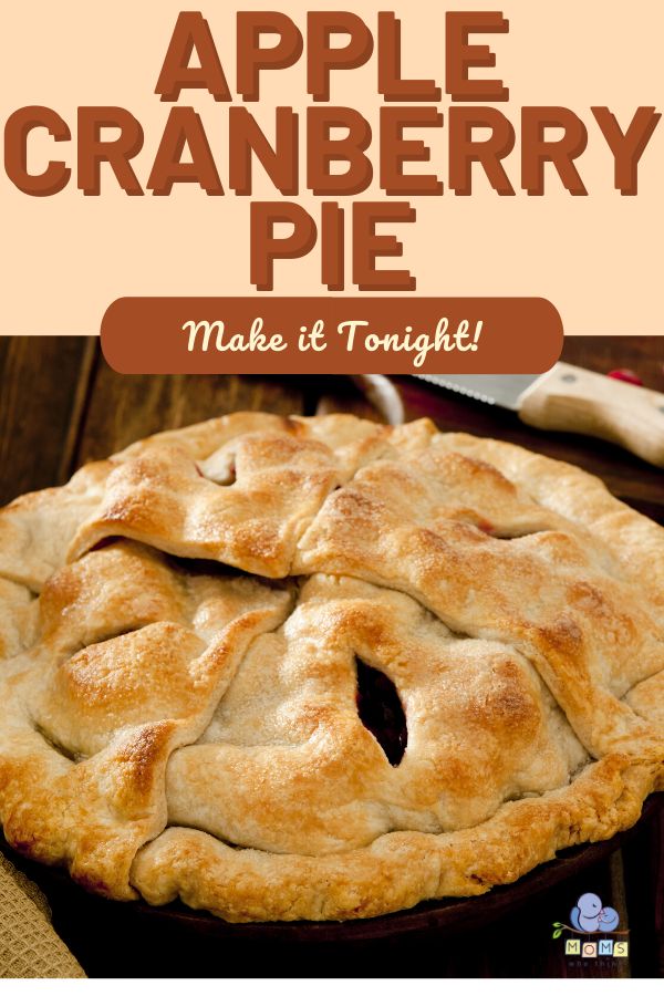 an apple cranberry pie with the title above it