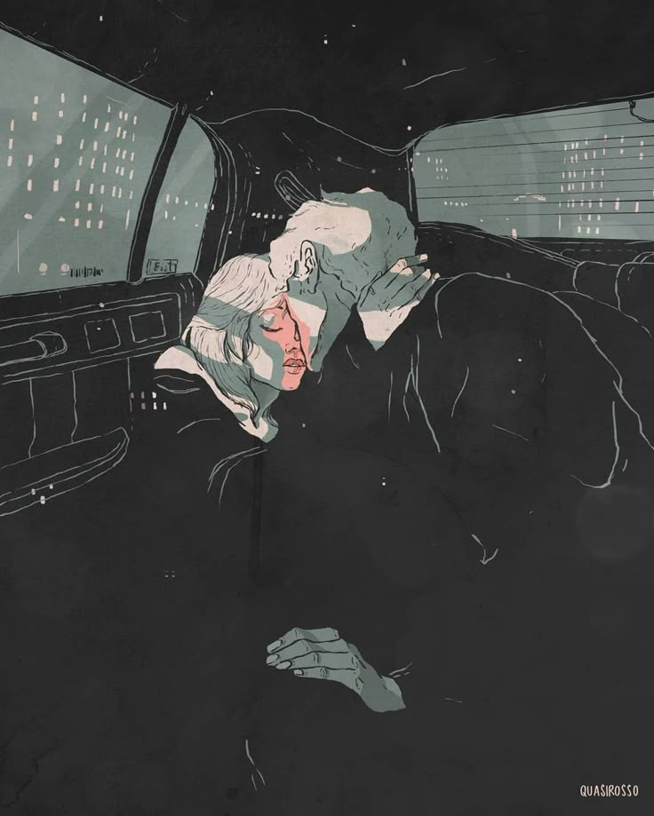 a man sleeping in the back seat of a car