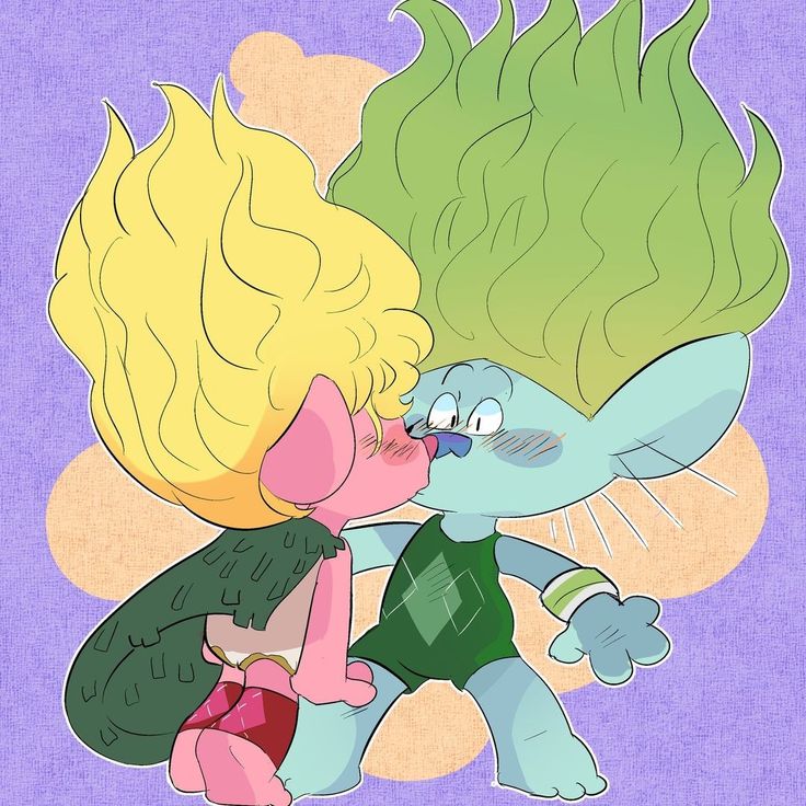 an image of two cartoon characters kissing each other