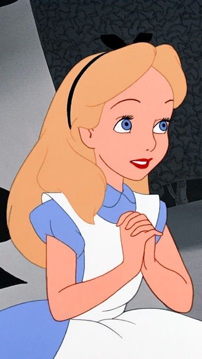 an animated image of alice from the disney movie