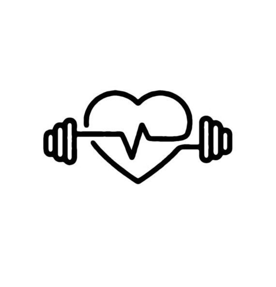 two dumbbells in the shape of a heart