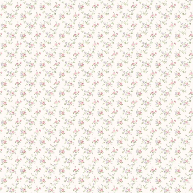 a white wallpaper with pink and green flowers on the bottom half of it,