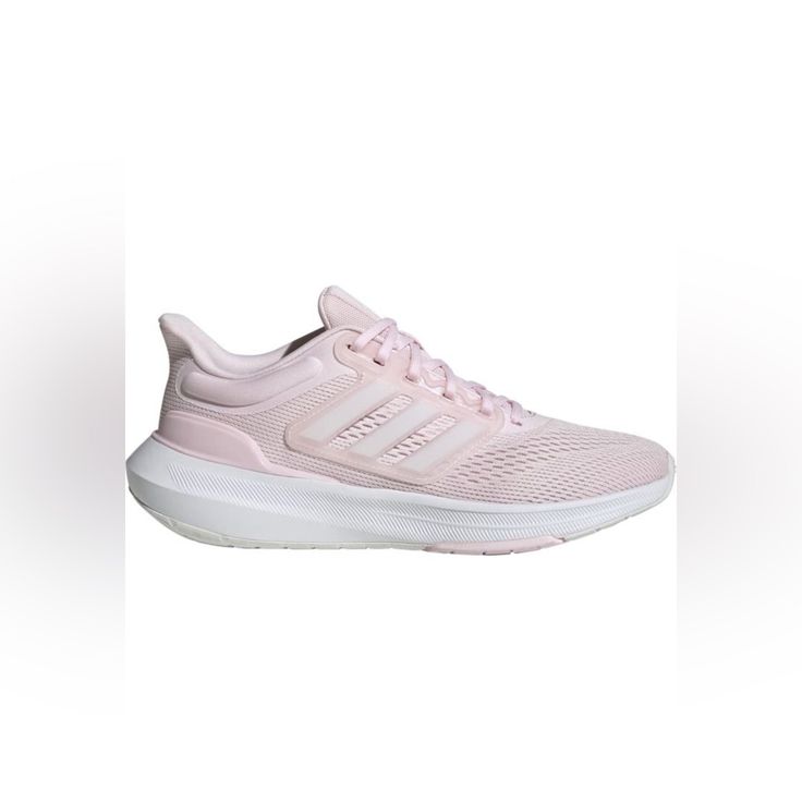 A Breathable Upper And Lightweight Cushioning Adds Comfort To Every Step Taken In These Running Ready Athletic Sneakers. Round Toe Breathable Mesh Upper 3-Stripes Details Lace-Up Cushioned Sole Textile And Manmade Upper, Manmade Sole Imported Item # 7222457 Color: Pink/ White/ Crystal Cute Running Shoes Stadium Goods, Pink Workout Shoes, Adidas Cloudfoam Women, Adidas Nmd R1 White, Grey Tennis Shoes, Adidas Swift Run, Boost Shoes, Off White Shoes, Silver Sneakers