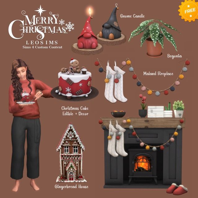 a woman standing next to a fireplace with christmas decorations on it