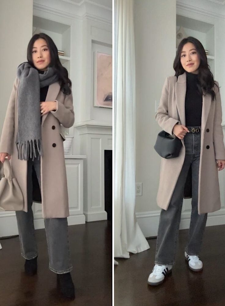 winter - Extra Petite Full Winter Outfits, Trench Coat Outfit For Petite Women, Outfits To Wear In Cold Weather, Coat Fashion 2024, Long Coat Petite Woman, Winter Fashion Outfits Petite, Styling Long Coats Women, Medium Coat Outfit, Winter Coat Petite Women