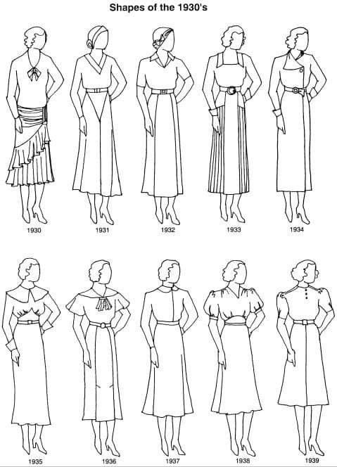 1930s Clothes Women, 1930s Pattern Drafting, 1930s British Fashion, 1930s Fashion England, 1930s Outfit Ideas, Late 1930s Fashion, 30s Clothing, 1930s Clothes, 1930s Clothing