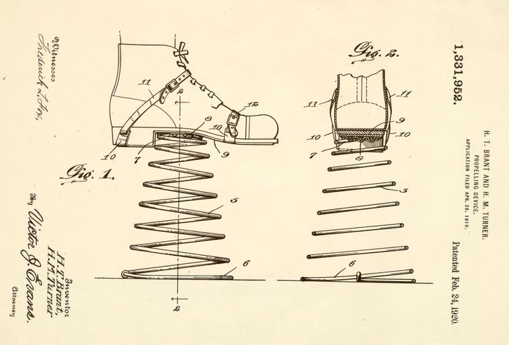 an old drawing of a pair of shoes