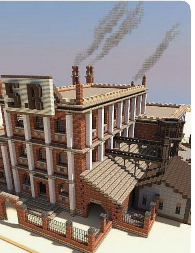 Minecraft insperation only Minecraft Industrial District, Minecraft Mansions, Minecraft Industrial, Game Architecture, Villa Minecraft, Construction Minecraft, Minecraft Building Guide, Minecraft Create, Minecraft Steampunk