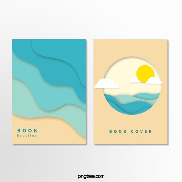 two book covers with the sun and clouds in paper cut style, on top of each other