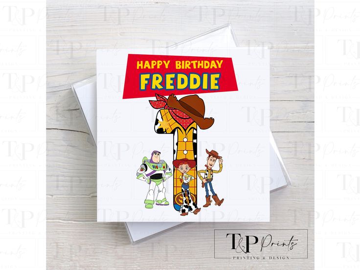 a birthday card with an image of the cartoon characters from toy storyland on it