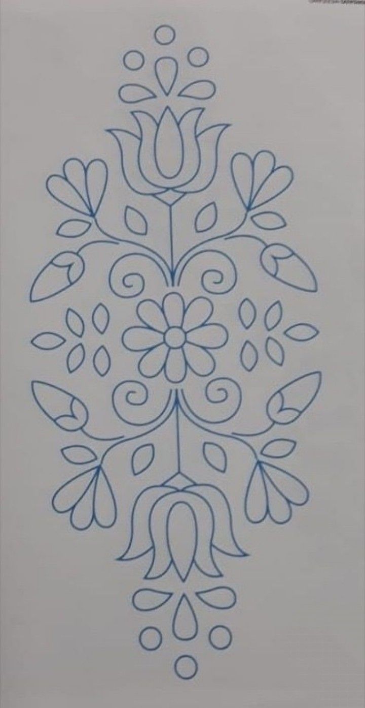 an intricately designed piece of paper with blue ink