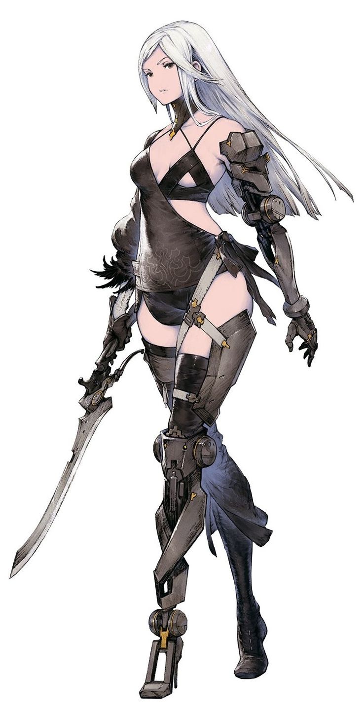 Reincarnation Art, Nier Reincarnation, Akihiko Yoshida, Hunter Art, Nier Automata, Female Character Design, Game Artwork, Female Character, White Hair