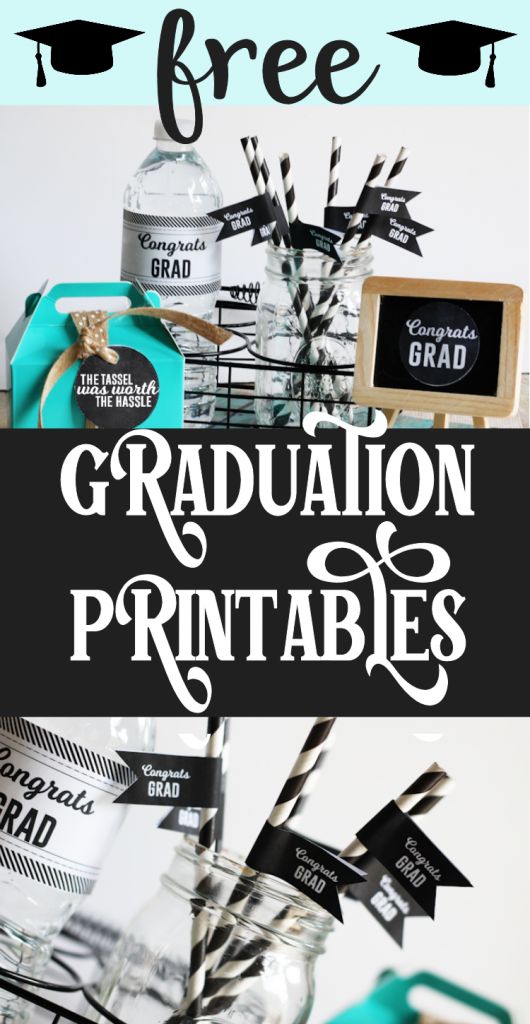 graduation party printables with the words, free graduation printables on them