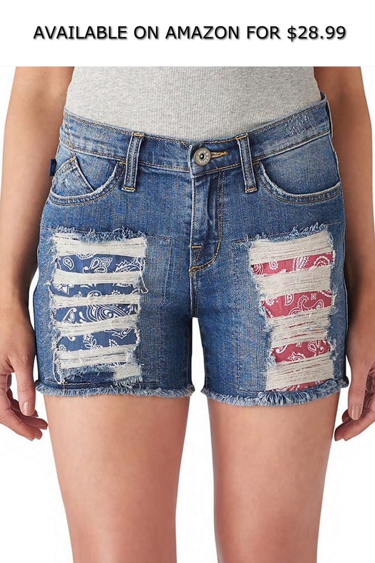 Rock & Republic Women's Hula Cut Off GiddyUp Gurl Blue Jean Short New (Size 2) ◆ AVAILABLE ON AMAZON FOR: $28.99 ◆ Women's Rock & Republic Hula Giddyup Gurl Style Jean Shorts Cotton Shorts Women, Womens Khaki Shorts, Womens Ripped Jeans, Mid Rise Denim Shorts, Ripped Jean Shorts, Jean Short, Knee Length Shorts, Mid Rise Shorts, Flare Leg Jeans