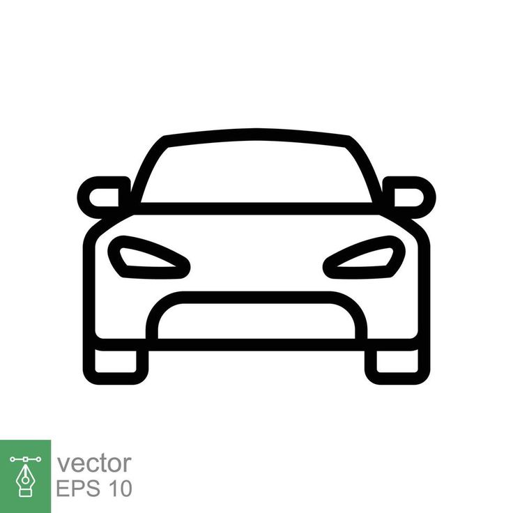 a black and white line drawing of a car