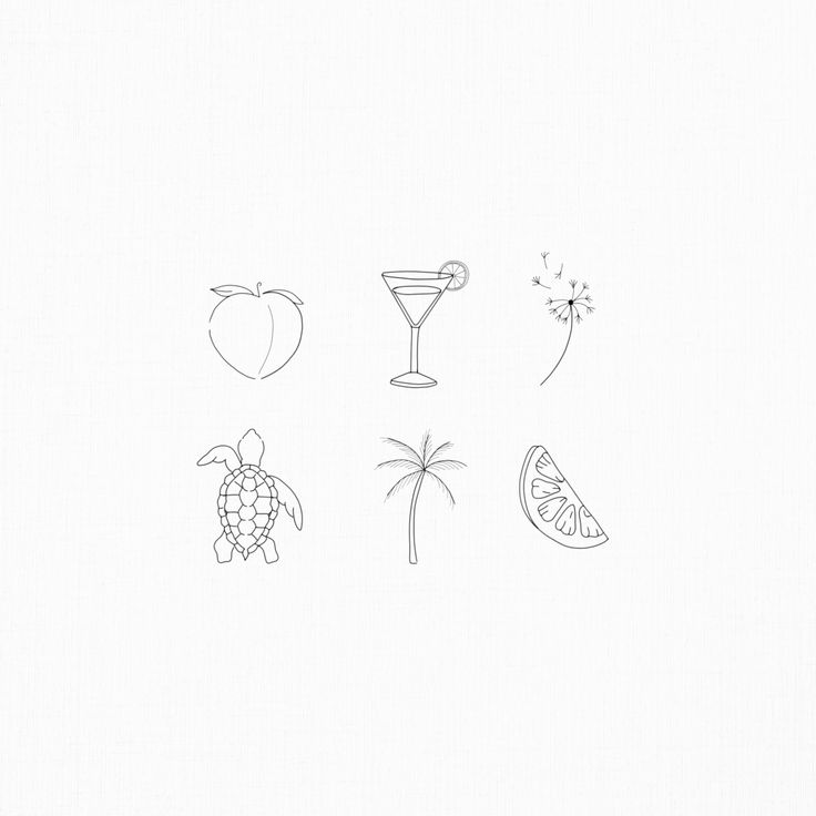 an image of fruit and drinks drawn on paper