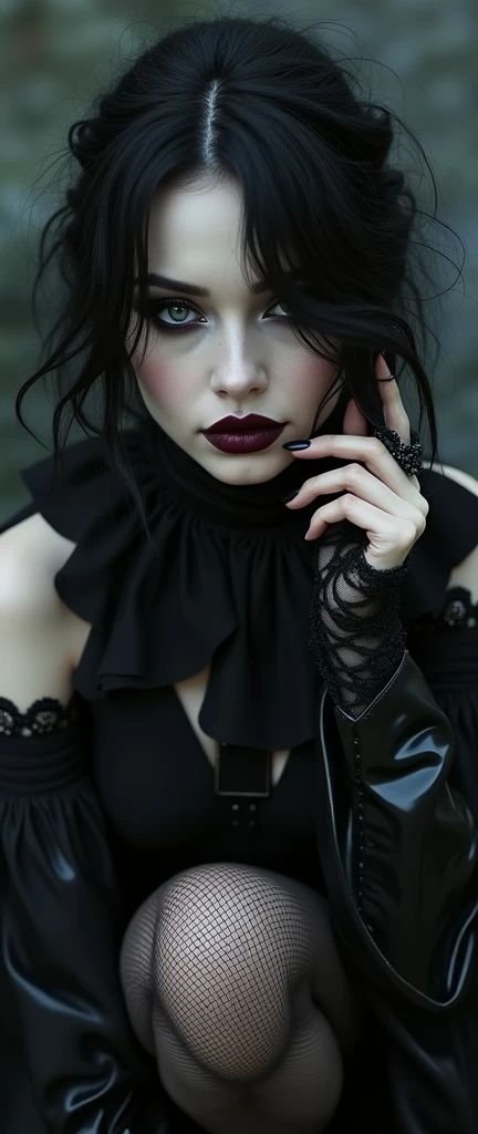 Black Sludge, Black Dyed Hair, Graffiti Tunnel, Bokeh Portrait, Dark Beauty Fashion, Goth Chic, Gothic Photography, Dark Nail, Dark Nail Polish