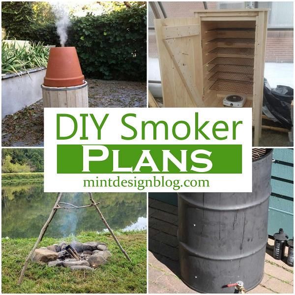 a collage of photos with the words diy smoker plans