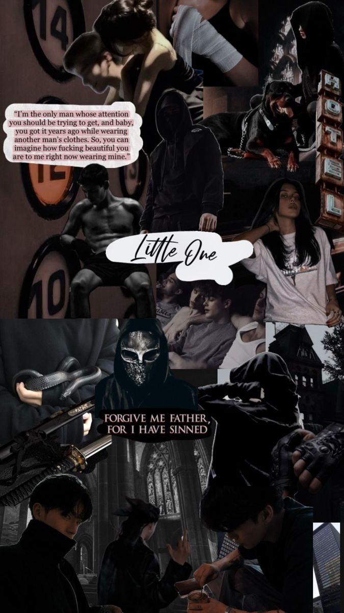 the collage shows many different people in black and white outfits, including one with a hood