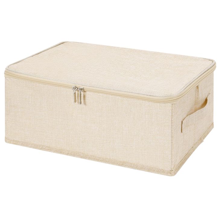 an empty canvas storage box with handles