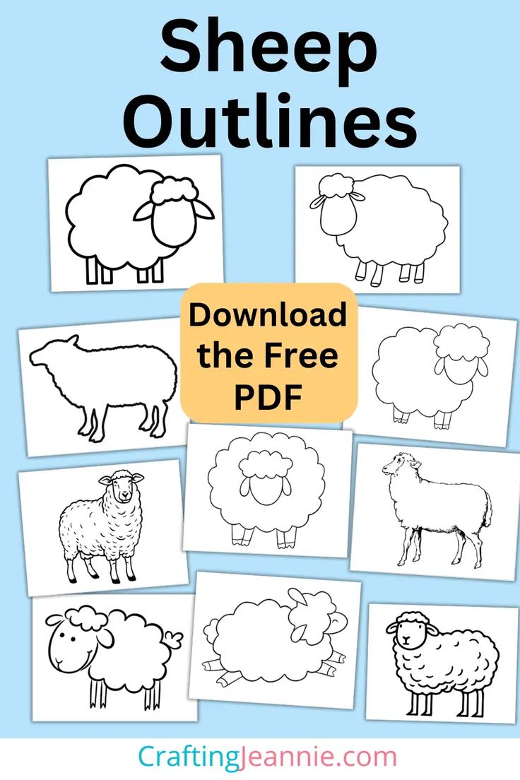 Sheep Outline Lamb Coloring Pages Free Printable, Draw Sheep Easy, Sheep Pattern Printable, Sheep Preschool Craft, Sheep Crafts For Toddlers, Lamb Crafts For Preschoolers, Lost Sheep Activity, Lost Sheep Crafts For Kids, Sheep Template Free Printable