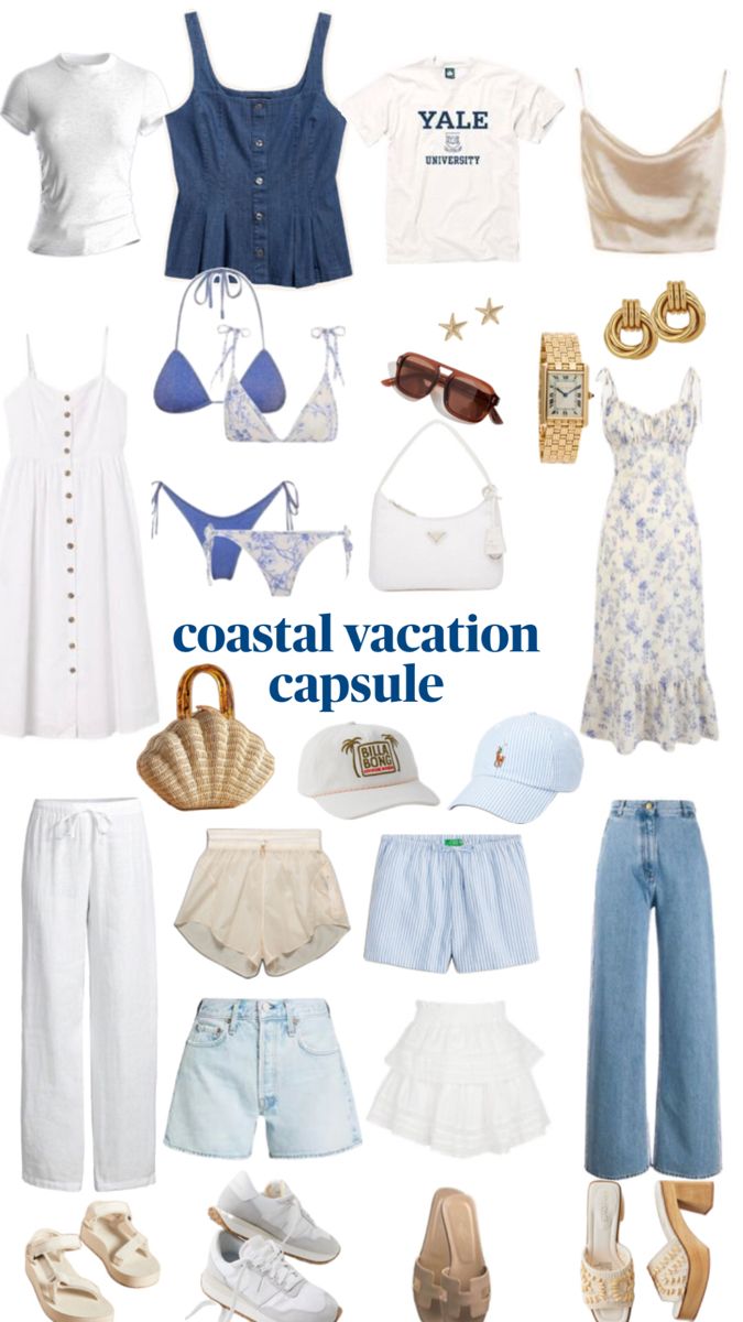 Lindas roupas Coastal Capsule Wardrobe, Vacation Capsule, Italy Holiday, 2024 Travel, Summer Holiday Outfits, Vacay Mode, Travel Capsule, Europe Outfits, Resort Outfit