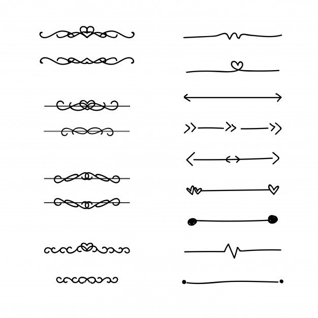 different hand drawn lines and arrows