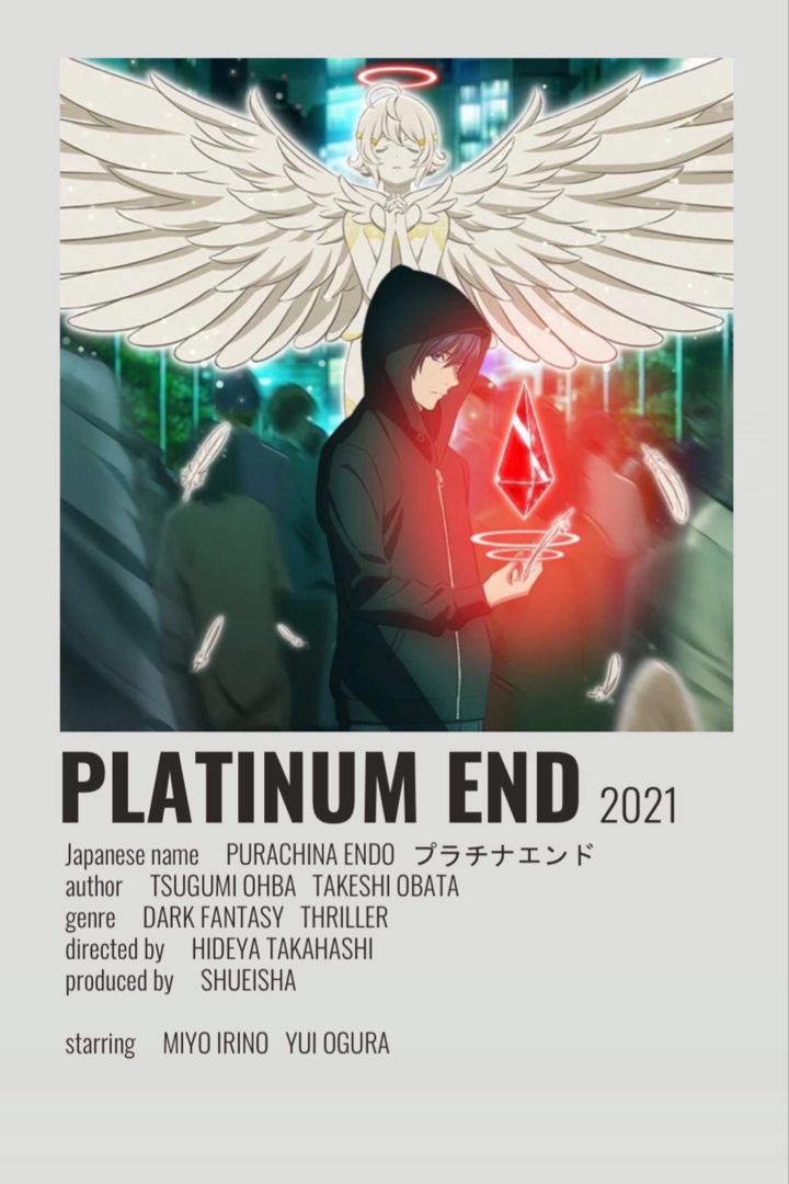 a poster with an angel on it that says,'platinum end 2012 '