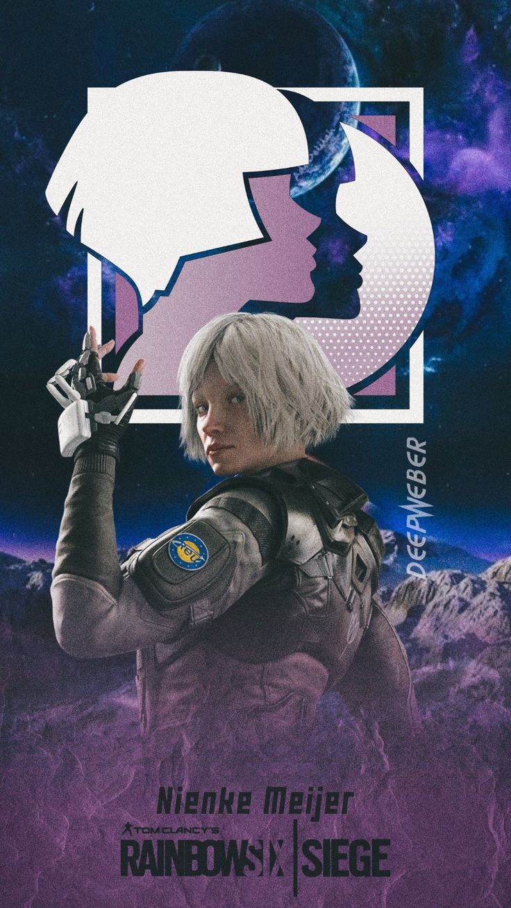 an advertisement for the movie rainbow's edge, featuring a woman with white hair