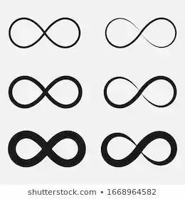 a set of eight different types of black and white lines with an infinite symbol in the middle