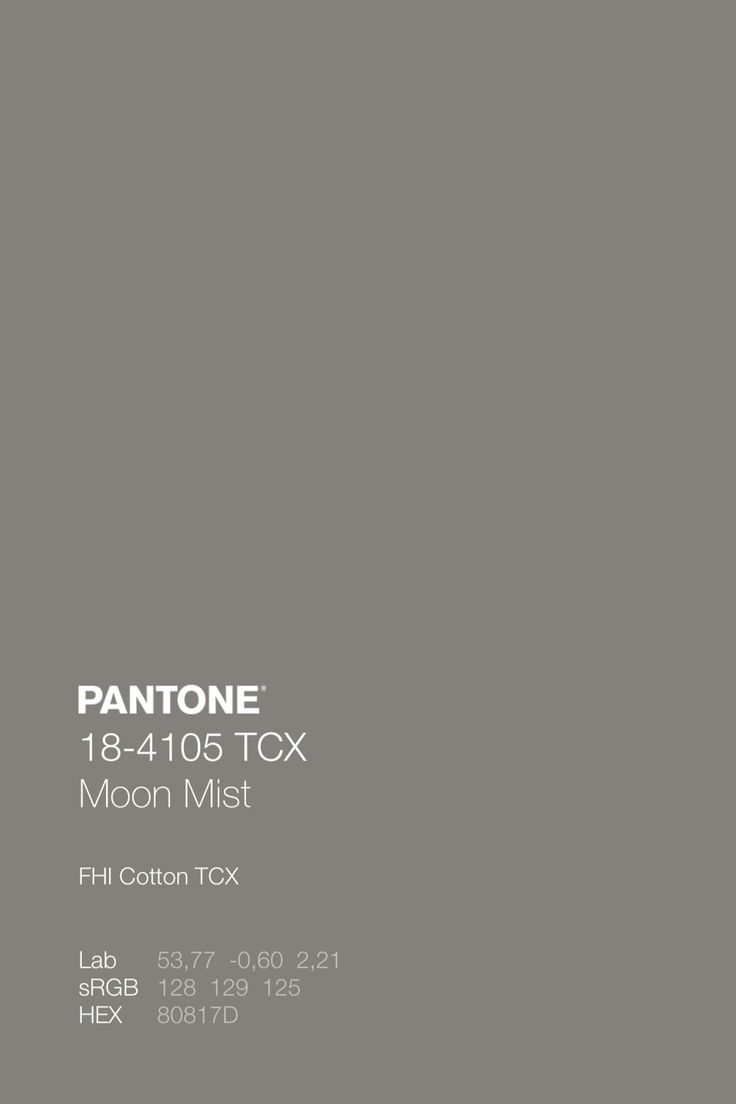 an advertisement for pantone's new moon mist paint color is shown in this image