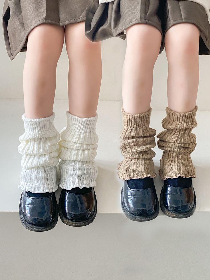 Multicolorido  Collar  Tecido Simples Aquecedores de perna Embellished Elasticidade Média Kids Leg Warmers, Leg Warmers Outfit, Vogue Kids, Knitted Leg Warmers, Baby Luna, Academia Outfits, Knit Leg Warmers, Calf Sleeve, Leg Warmer