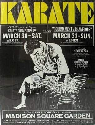 a black and white poster with an image of a man kneeling down