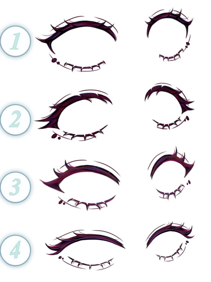 how to draw anime eyes step by step