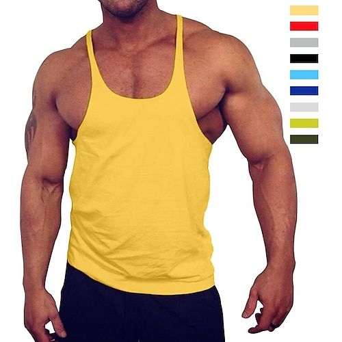 Season:Summer,Spring; Function:Soft,Breathable; Fabric:Cotton Blend; Sleeve Length:Sleeveless; Look After Me:Washable; Gender:Men's; Elasticity:Stretchy; Tops Type:Workout Tank,Running Tank,Muscle Tank Tops; Occasion:Sports Outdoor,Yoga,Gym,Activewear,Casual; Age Group:Adults; Fit Type:Loose Fit; Pattern:Solid Color; Neckline:Deep U; Bust:null; Length [Top]:null; Special selected products:COD Gray Racerback Activewear For Summer, Gray Racerback Summer Activewear, Sleeveless Gym Vest For Spring, Summer Workout Vest In Solid Color, Summer Workout Vest, Stretch Sleeveless Tank Top For Gym, Summer Gym Racerback Vest, Summer Racerback Gym Vest, Solid Sleeveless Workout Vest