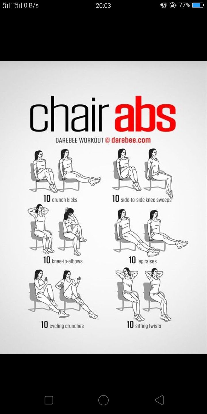 a poster showing how to do chair abss