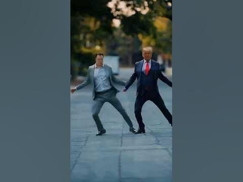 two men in suits and ties are dancing on the sidewalk with one holding his hand out