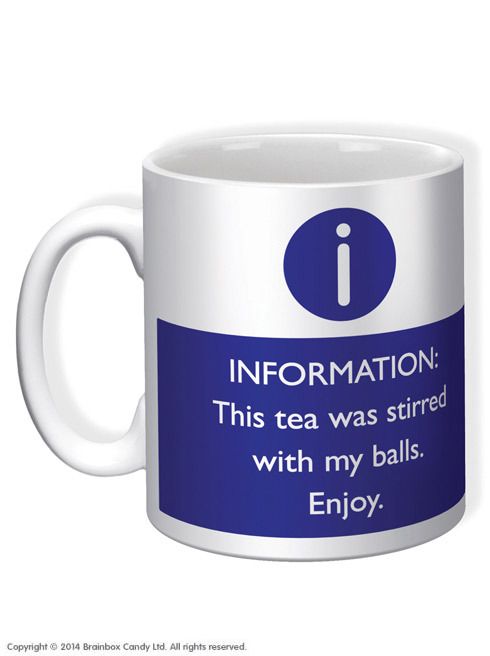 this tea was stirred with my balls enjoy coffee mug is designed to look like an information card