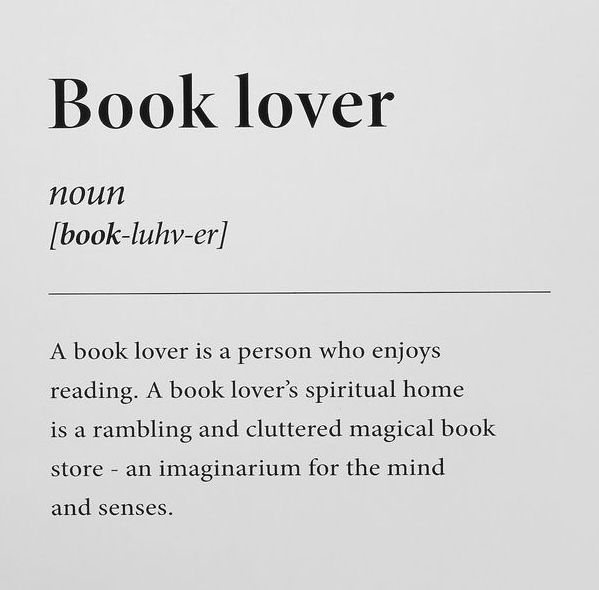 an open book with the text'book lover'in black and white