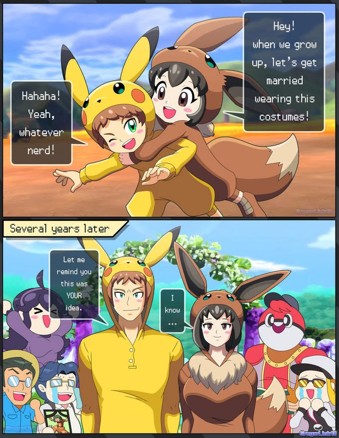 pokemon comics are being used to describe what they're doing in the past, and why