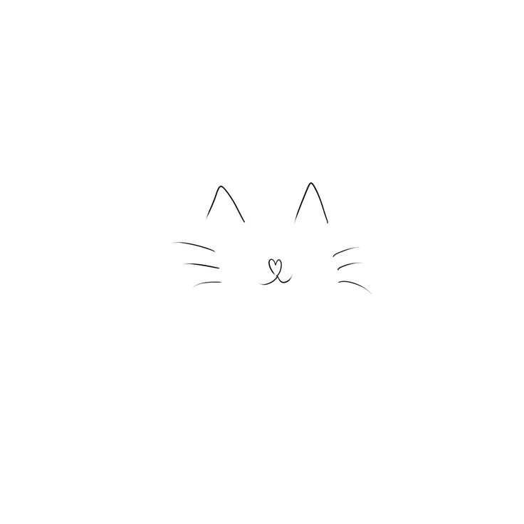 a drawing of a cat's face on a white background