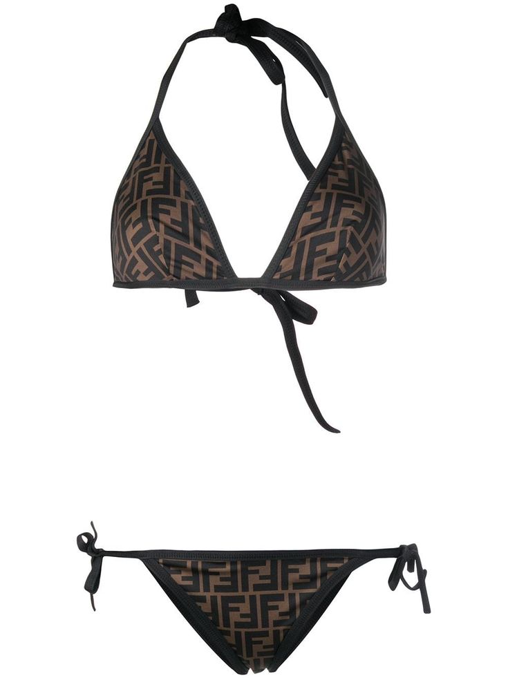 Fendi reversible FF logo padded bikini $490 - Buy Online - Mobile Friendly, Fast Delivery, Price Swimwear Luxury, Brown Logo, Ff Logo, Fendi Logo, Browning Logo, Beach Swimsuit, Fashion Night, Grey's Anatomy, Bathing Suit