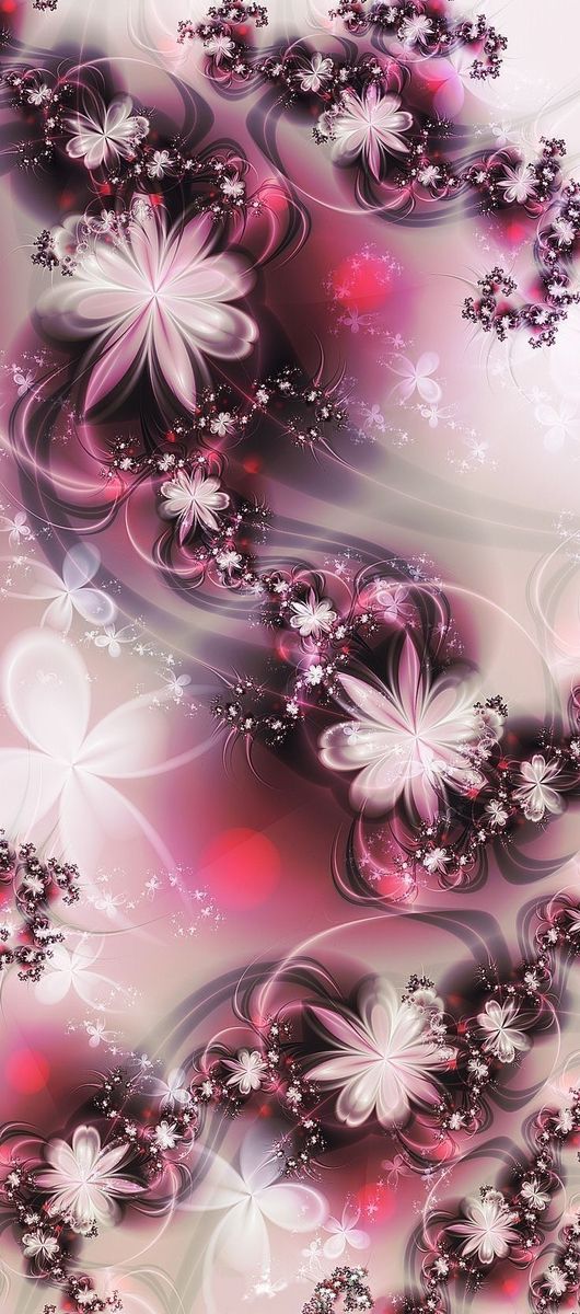 an abstract background with flowers and swirls in pink, purple and white colors photo