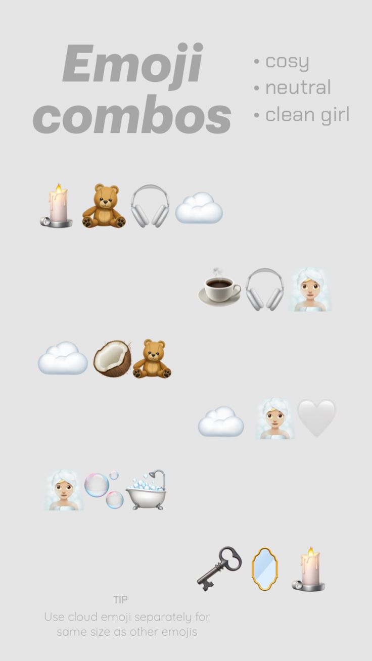 the emoji combos are designed to look like clouds, teddy bears and other things