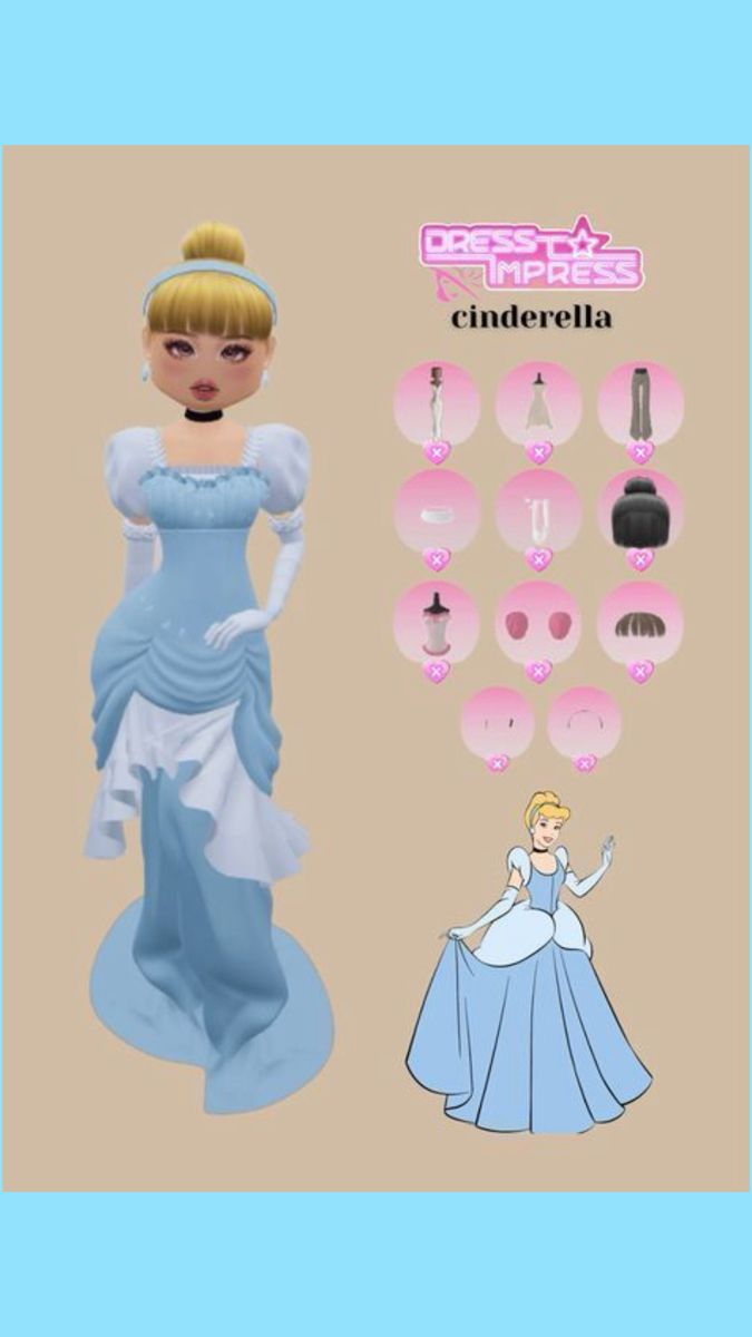 a paper doll is standing next to an image of a princess in blue and white