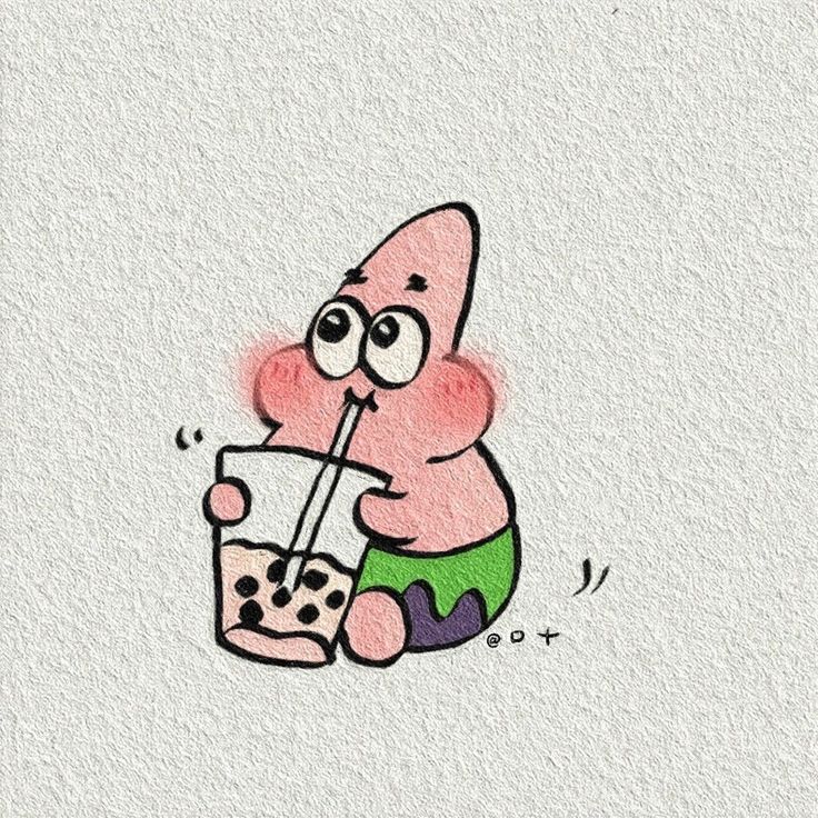 an image of a cartoon character holding a drink