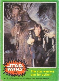 star wars trading card with chew - o - wee and chewr from the movie